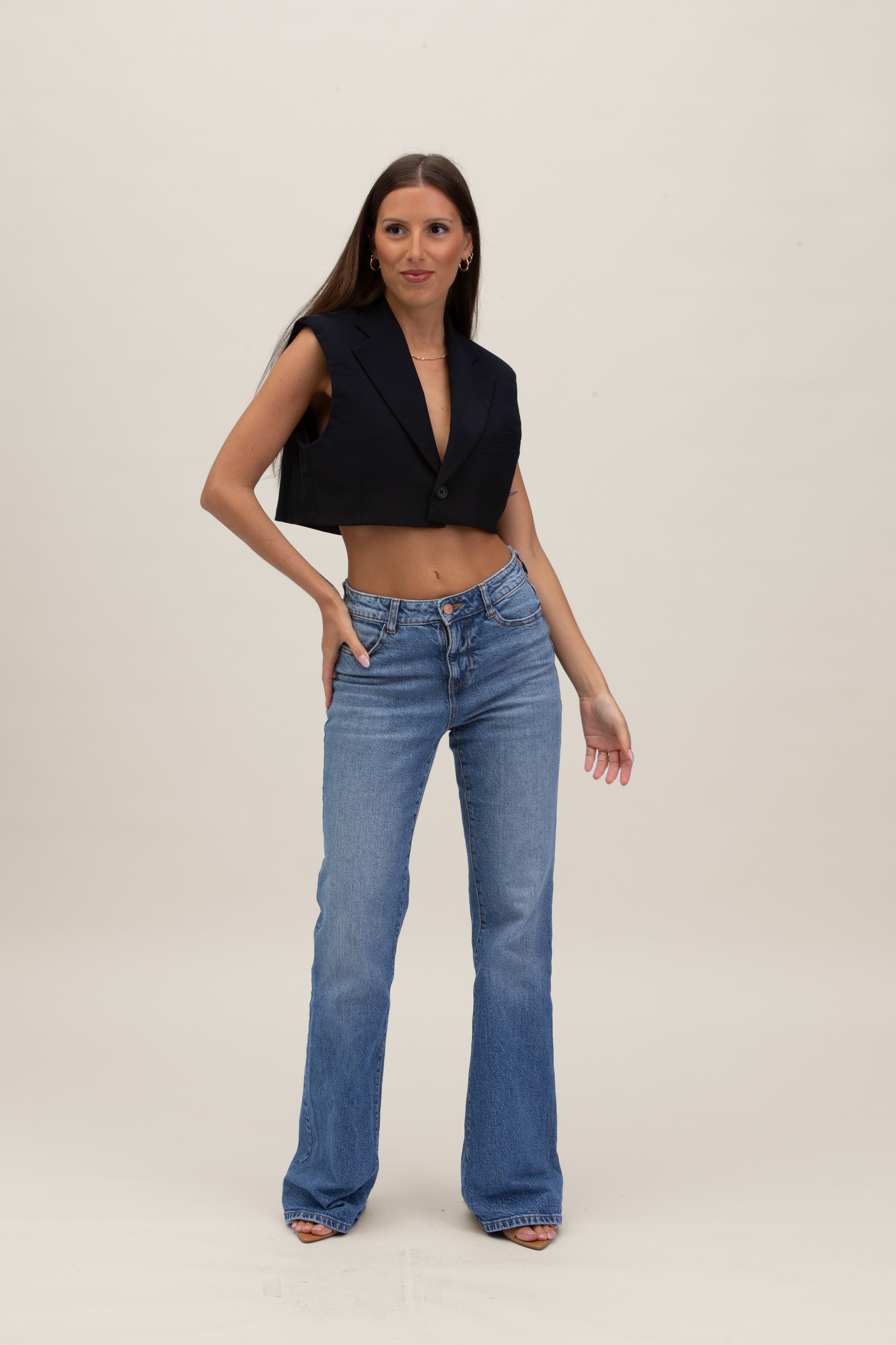 Cropped Gilet | Blu notte XS