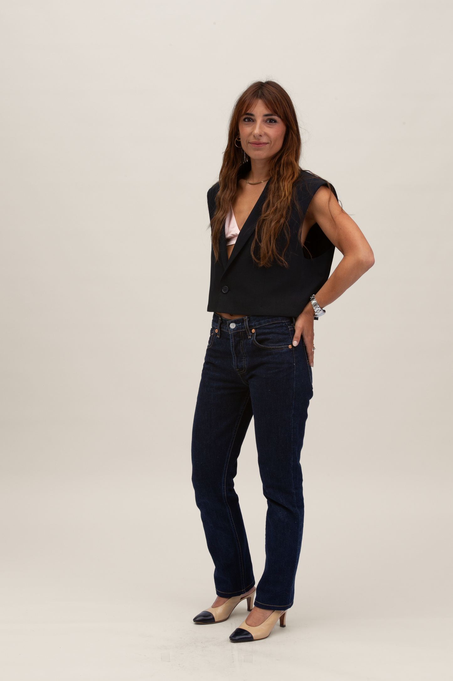 Cropped Gilet | Blu notte S-M