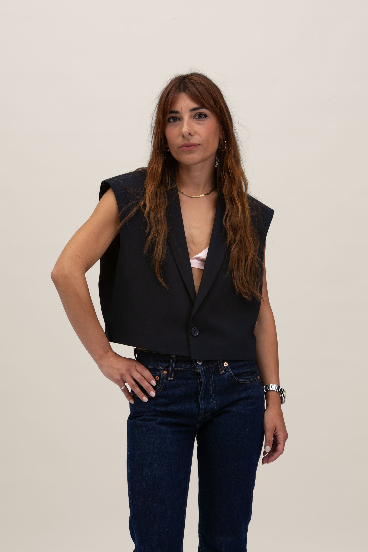 Cropped Gilet | Blu notte S-M