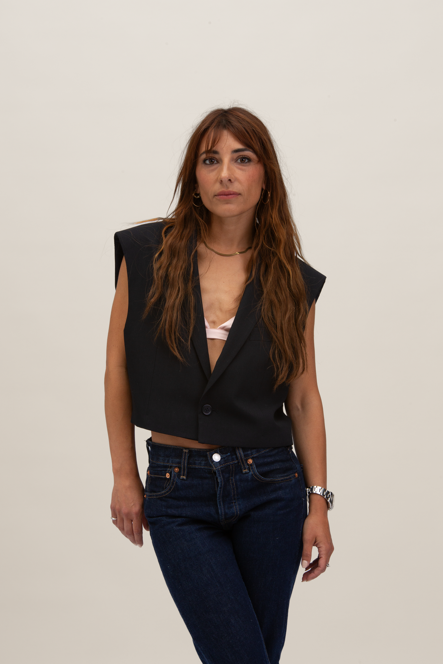 Cropped Gilet | Blu notte S-M