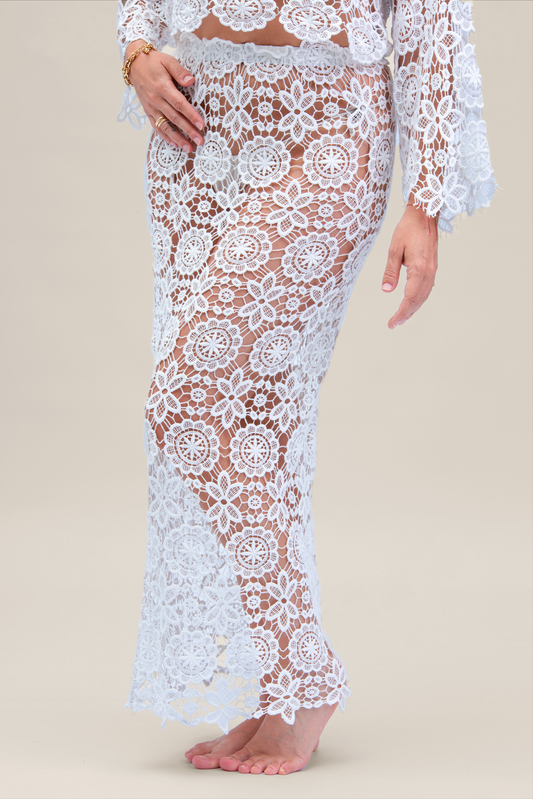 Gonna lunga in macramè