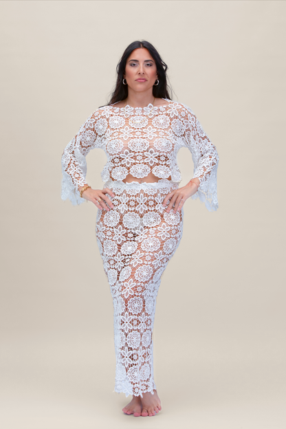 Crop top in macramè