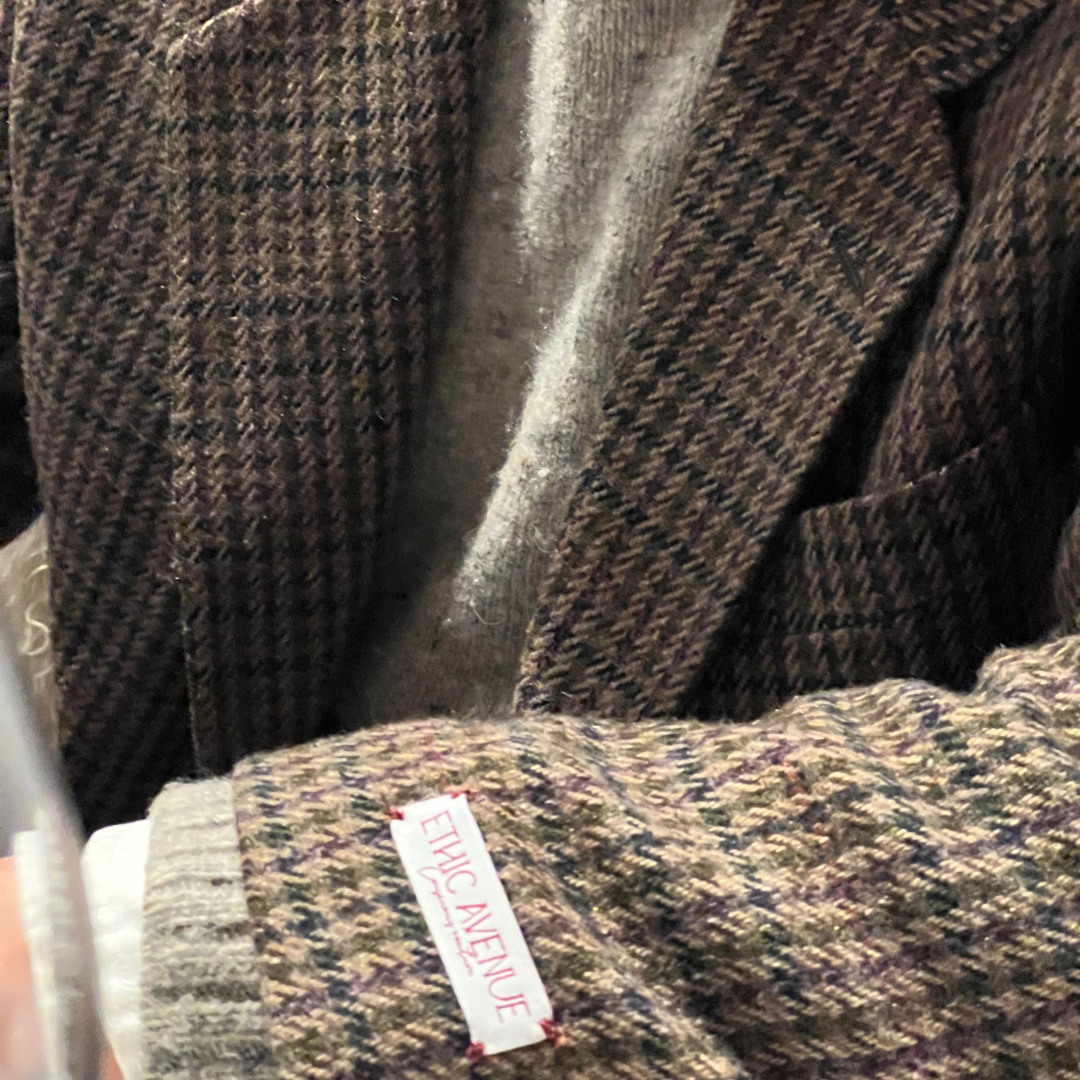 Blazer Oversize Vintage in lana | Blu e viola