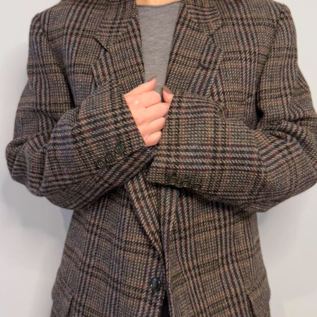 Blazer Vintage in lana | Righe Bordeaux