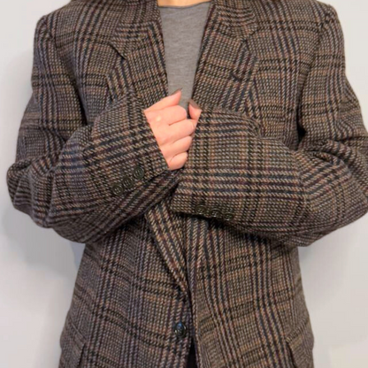 Blazer Vintage in lana | Righe Bordeaux