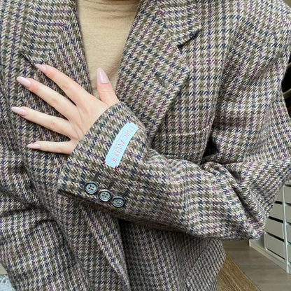 Blazer Oversize Vintage in lana | Blu e viola