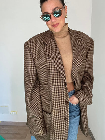 Blazer Vintage in lana | Marrone a quadretti
