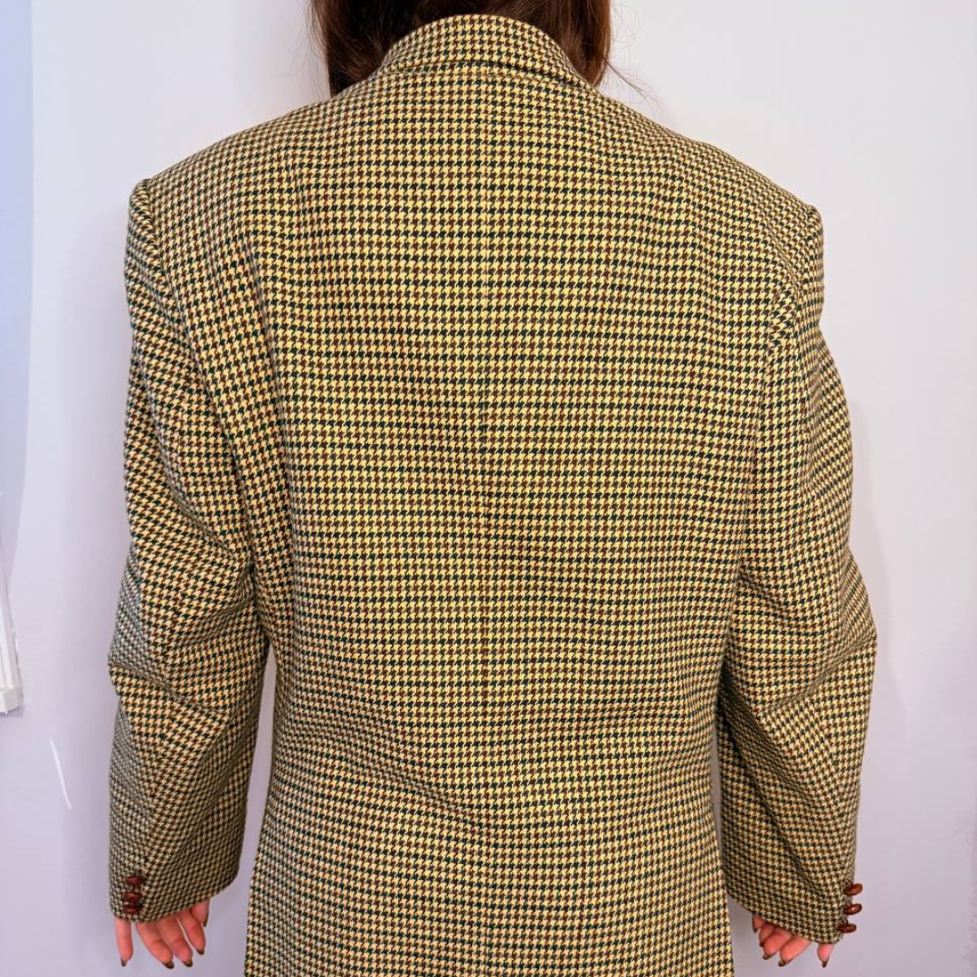 Blazer Vintage in lana | Verde e marrone