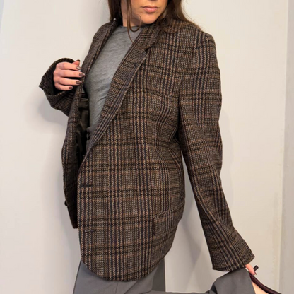 Blazer Vintage in lana | Righe Bordeaux