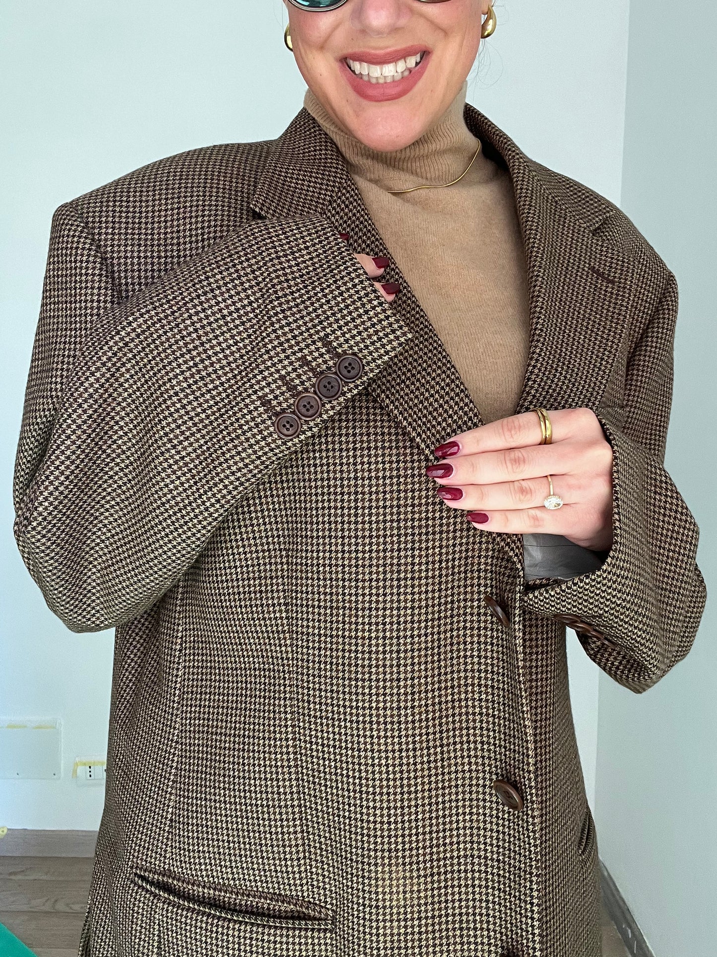 Blazer Vintage in lana | Marrone a quadretti