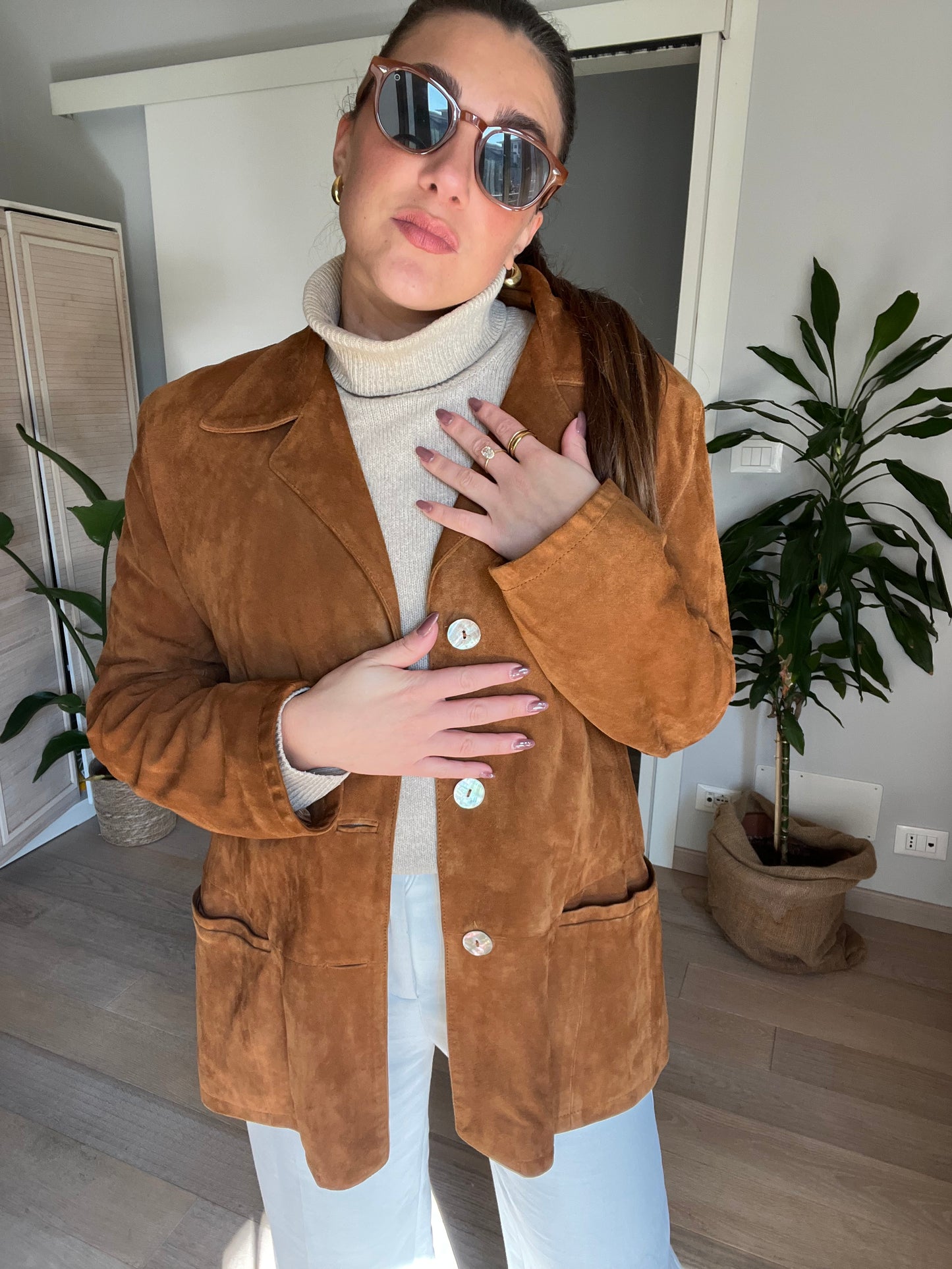 Giacca vintage scamosciata | Marrone Caldo