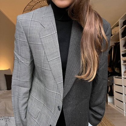 Blazer Bi-color in lana | Nero