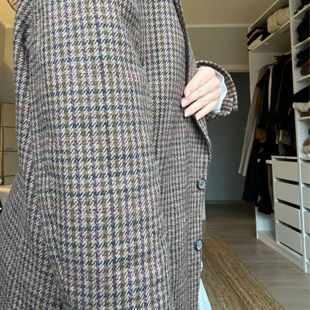 Blazer Oversize Vintage in lana | Blu e viola