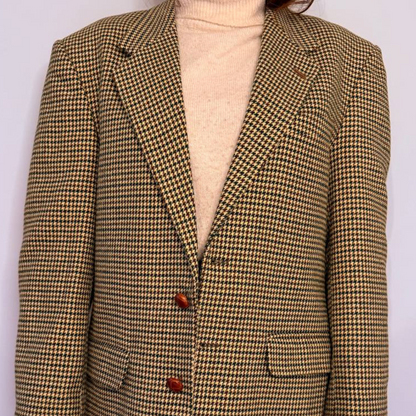 Blazer Vintage in lana | Verde e marrone