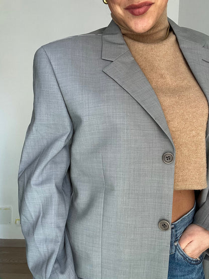 Blazer Vintage in lana | Grigio plain