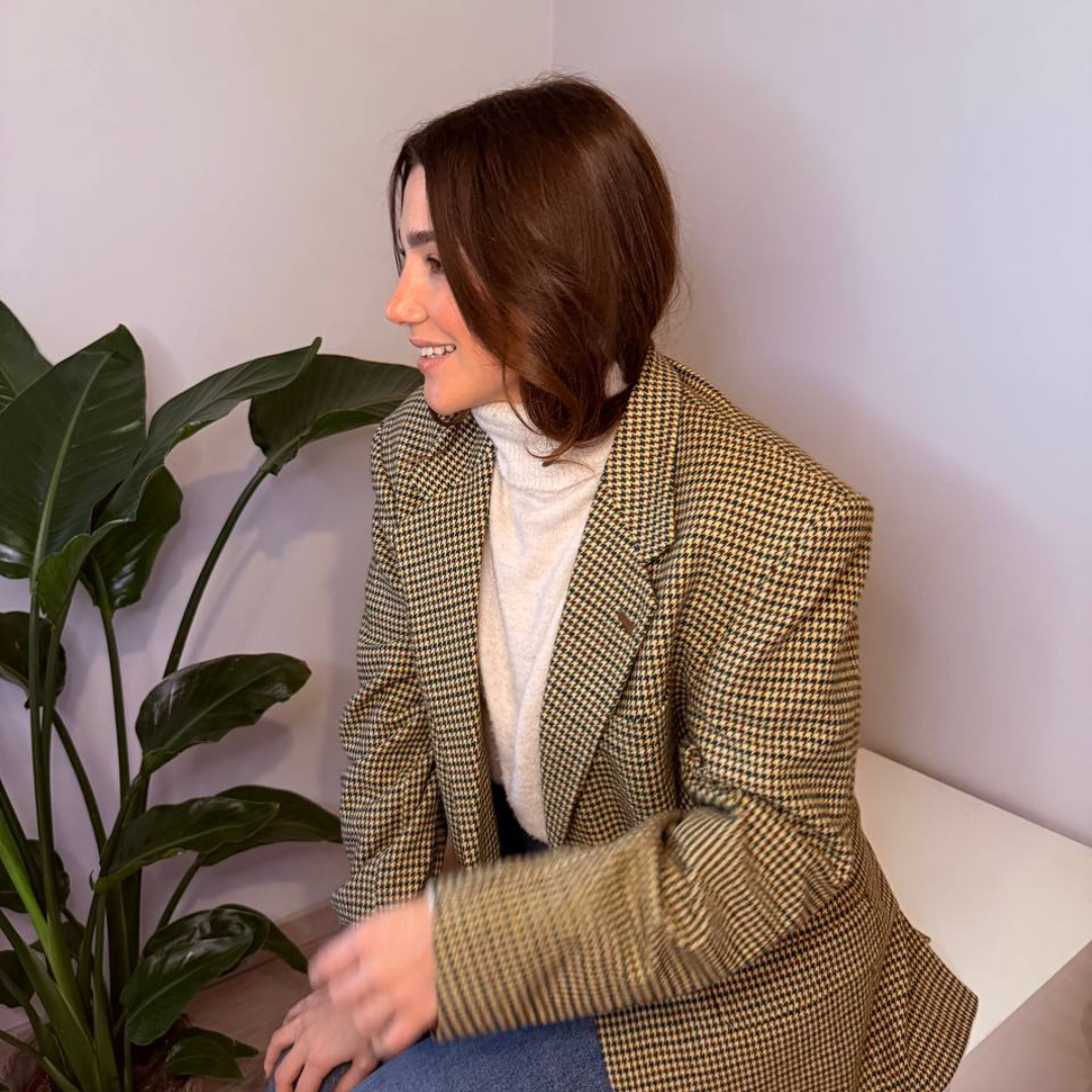 Blazer Vintage in lana | Verde e marrone