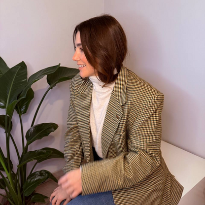 Blazer Vintage in lana | Verde e marrone