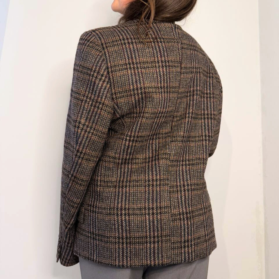 Blazer Vintage in lana | Righe Bordeaux