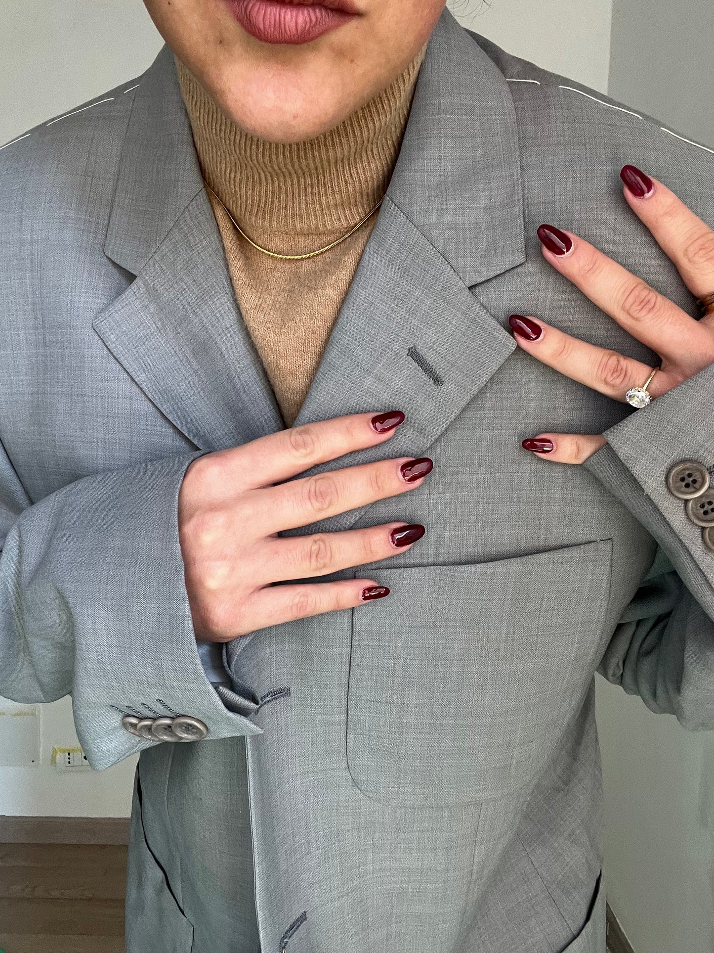 Blazer Vintage in lana | Grigio plain