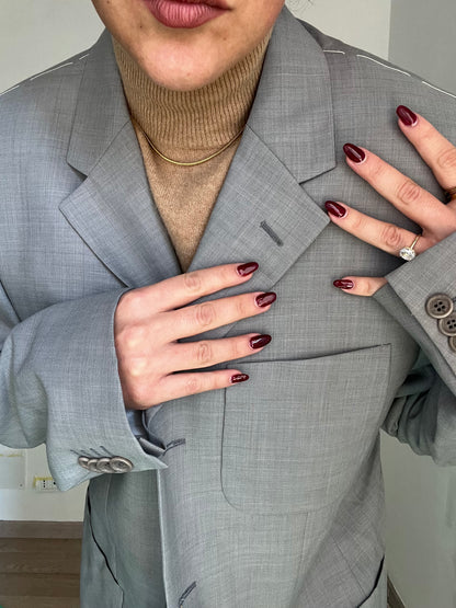 Blazer Vintage in lana | Grigio plain