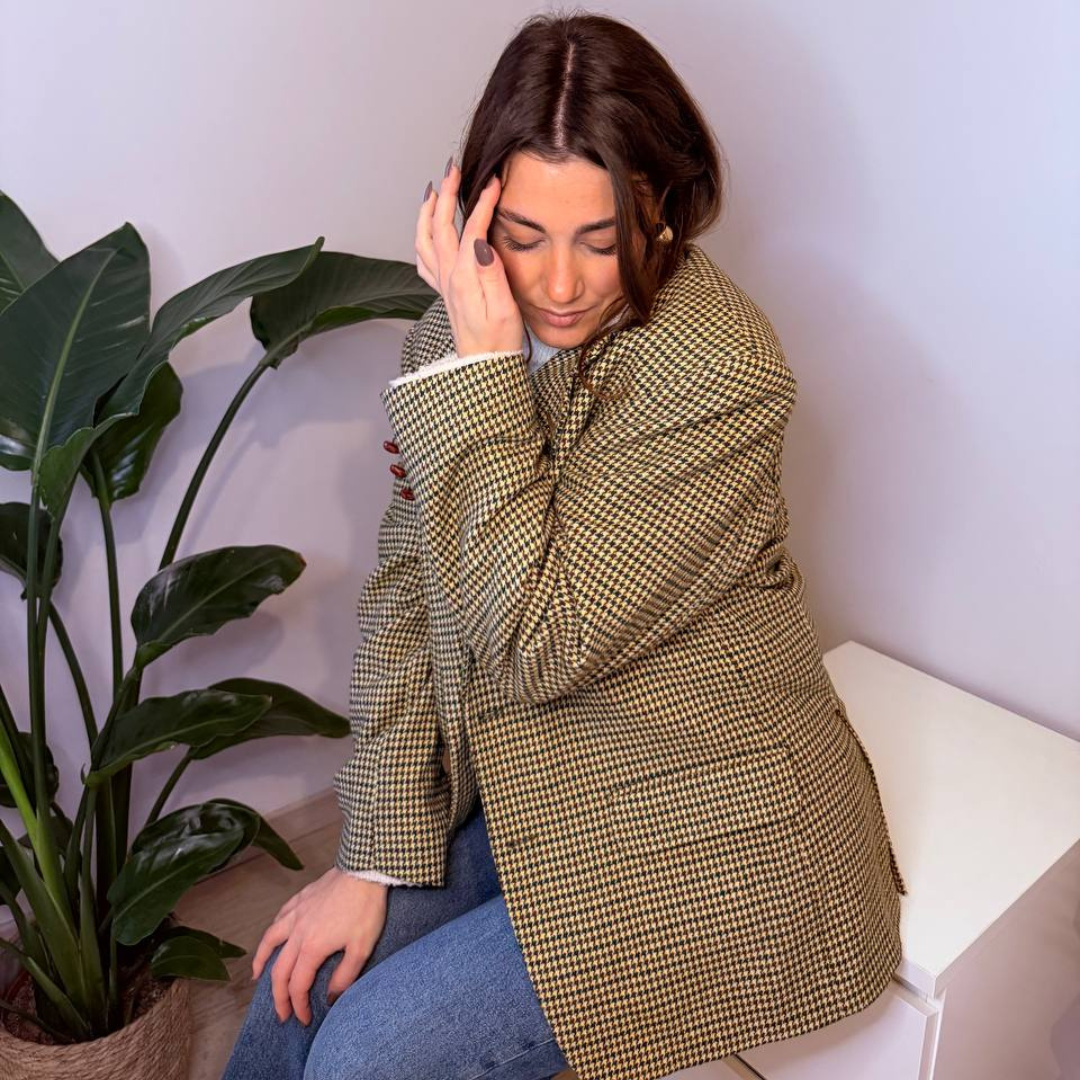 Blazer Vintage in lana | Verde e marrone