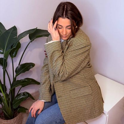 Blazer Vintage in lana | Verde e marrone