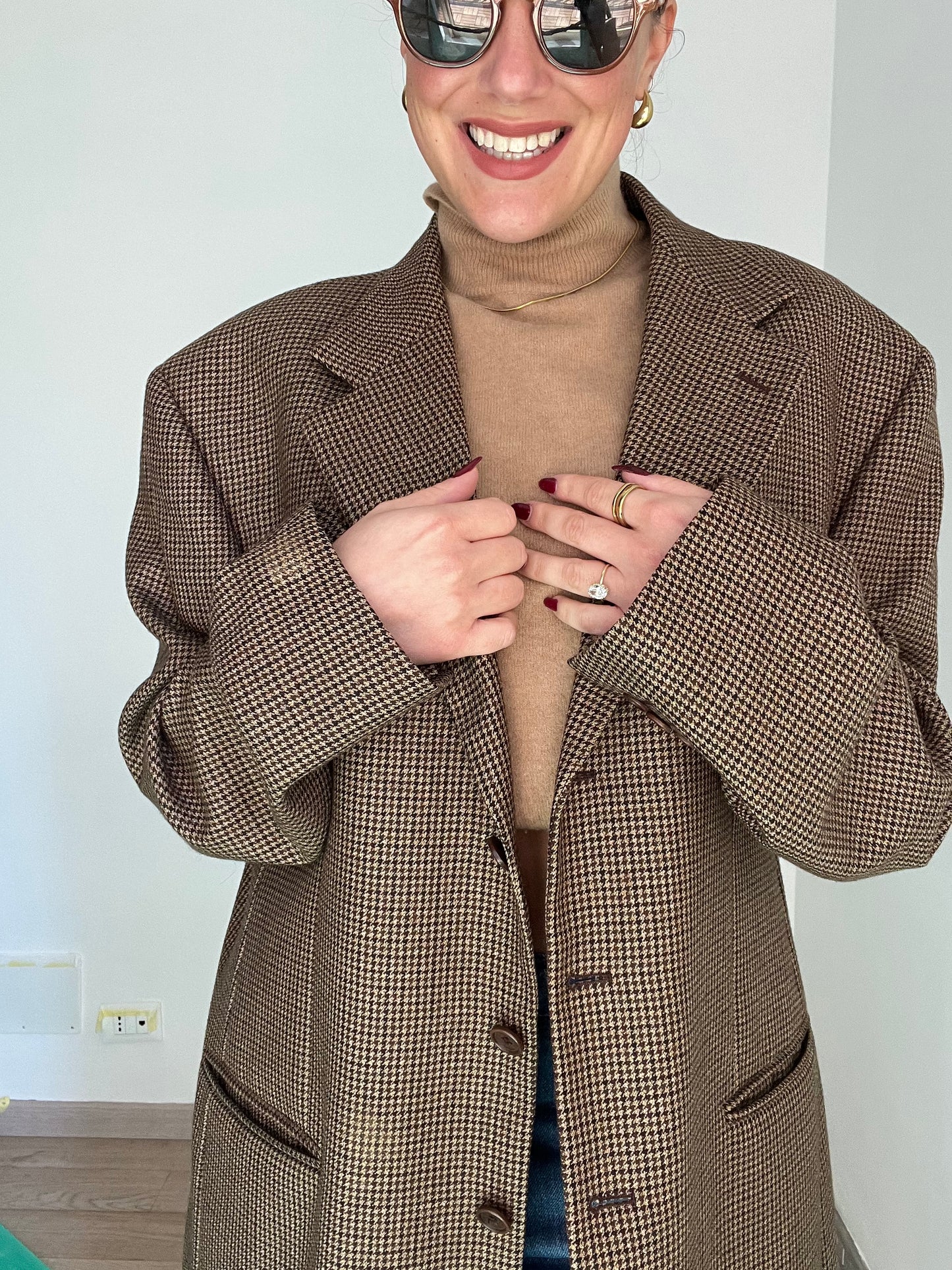 Blazer Vintage in lana | Marrone a quadretti