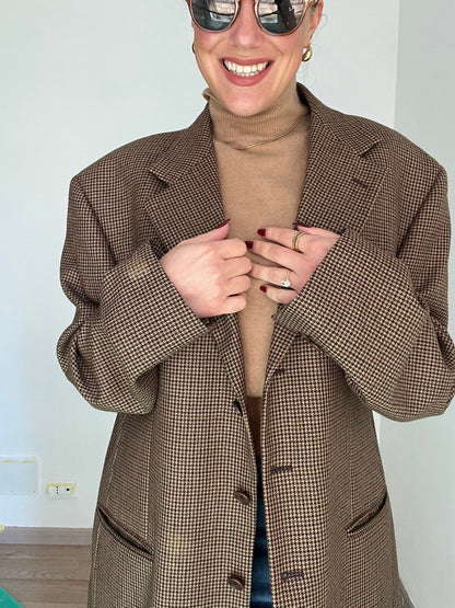 Blazer Vintage in lana | Marrone a quadretti