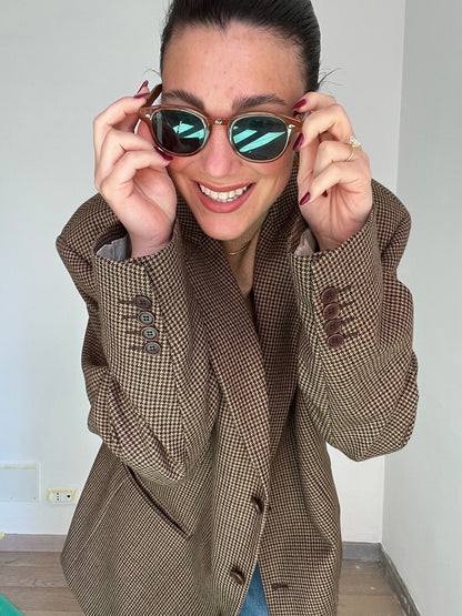 Blazer Vintage in lana | Marrone a quadretti