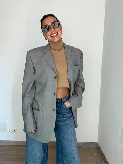 Blazer Vintage in lana | Grigio plain