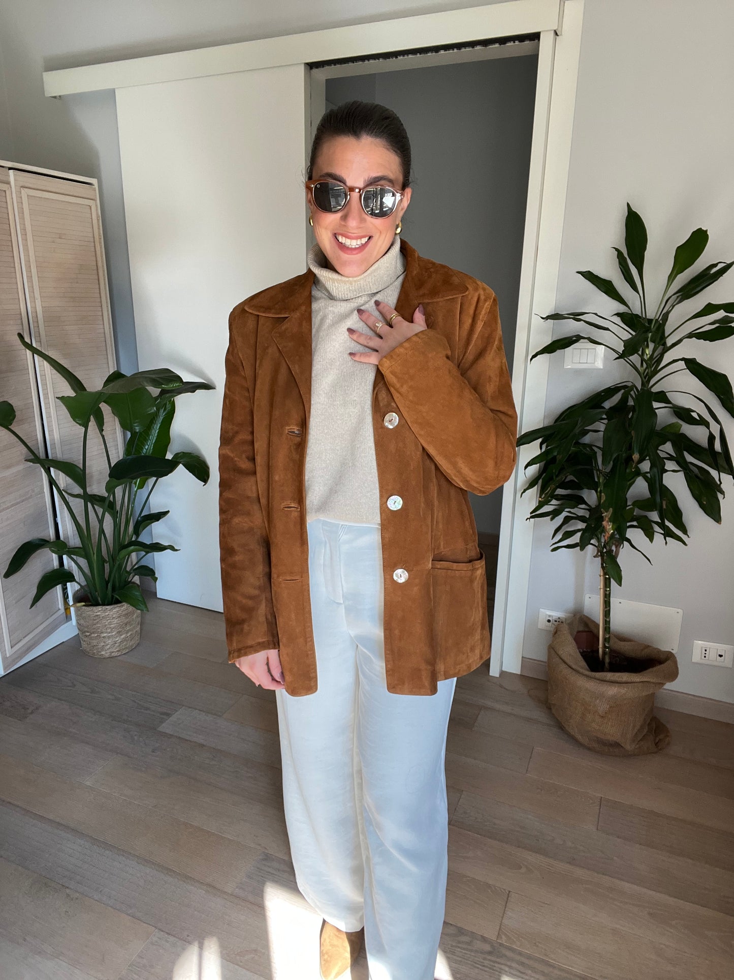 Giacca vintage scamosciata | Marrone Caldo