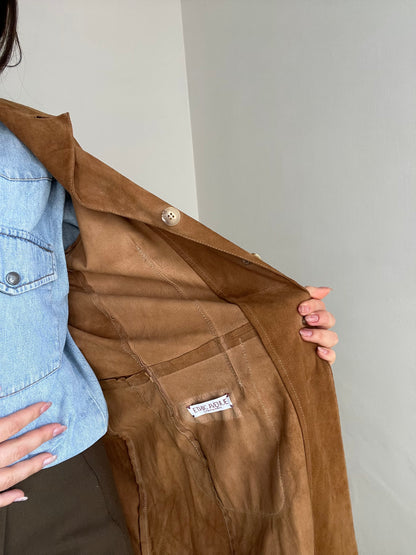 Giacca camicia vintage scamosciata | Marrone sabbia
