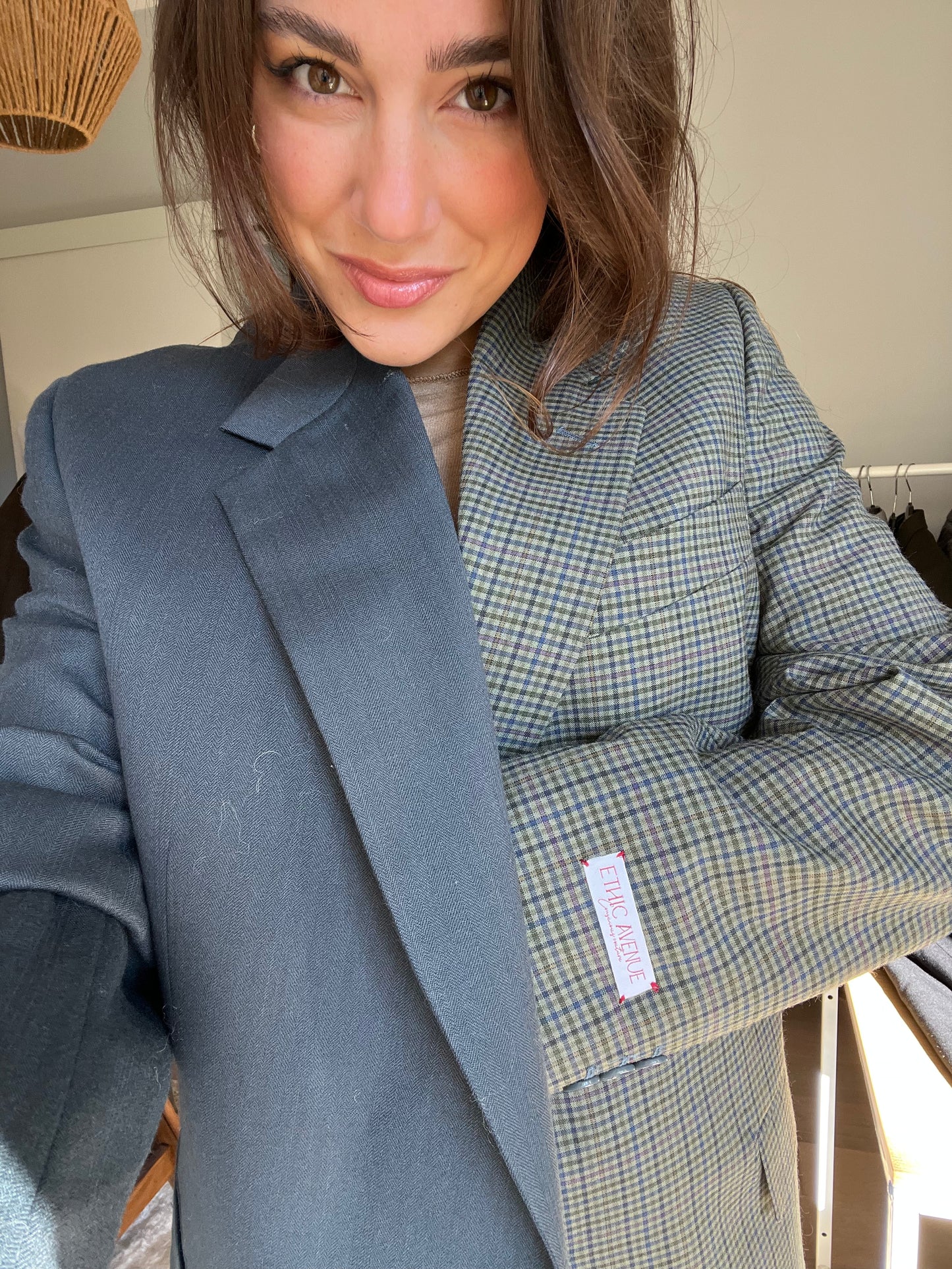 Blazer Bi-color in lana | Blu