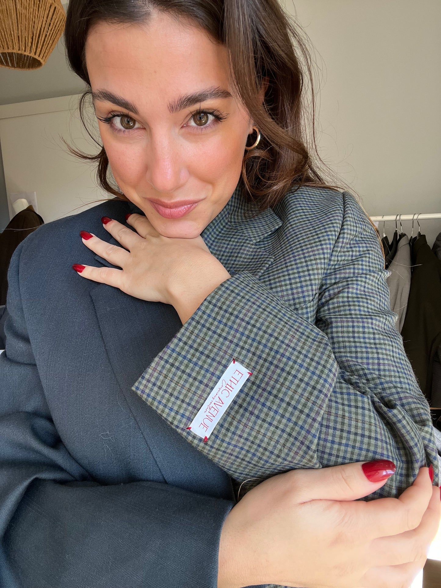 Blazer Bi-color in lana | Blu