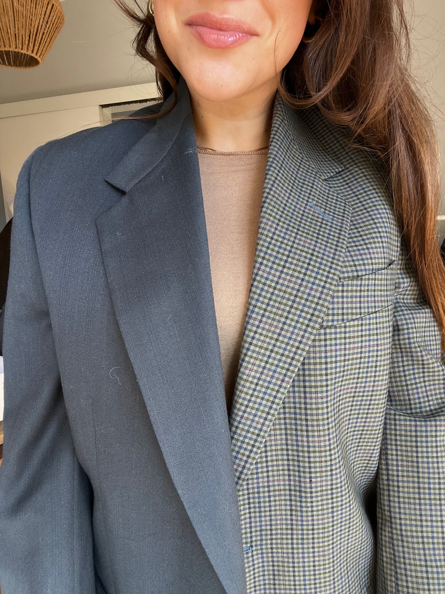 Blazer Bi-color in lana | Blu