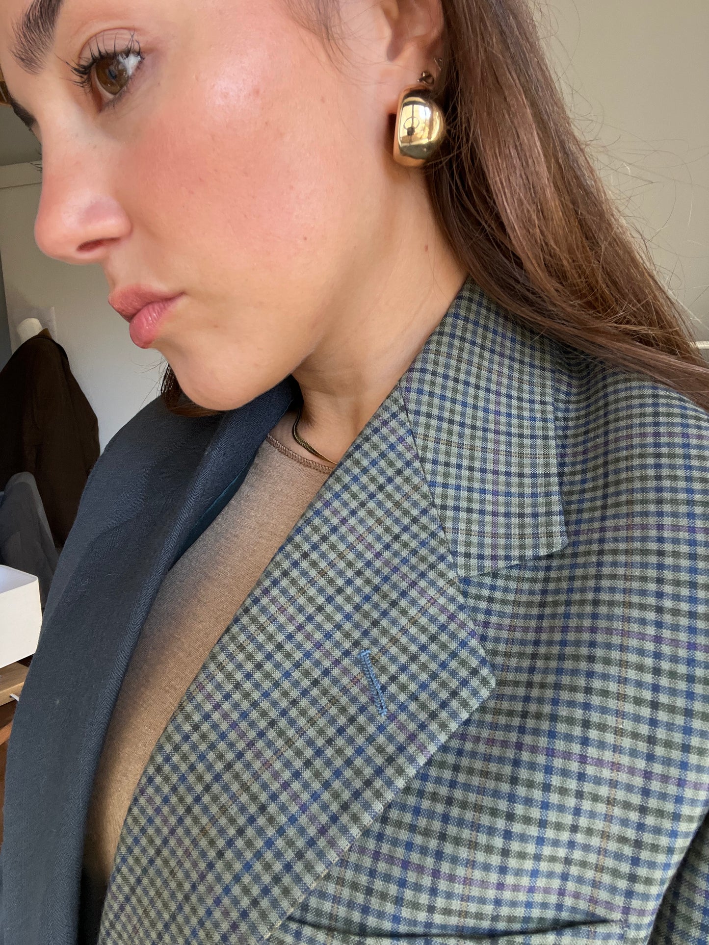 Blazer Bi-color in lana | Blu