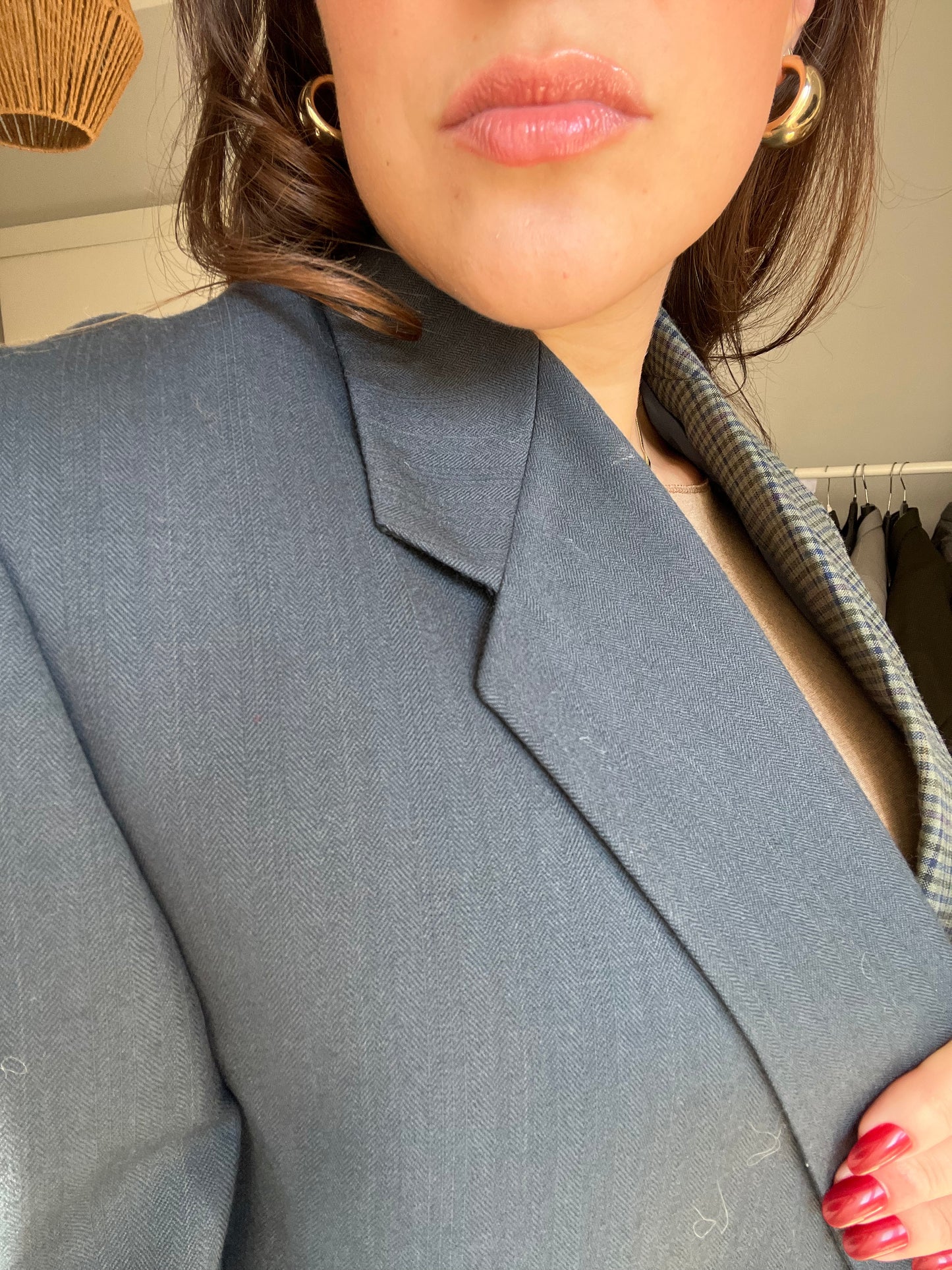 Blazer Bi-color in lana | Blu