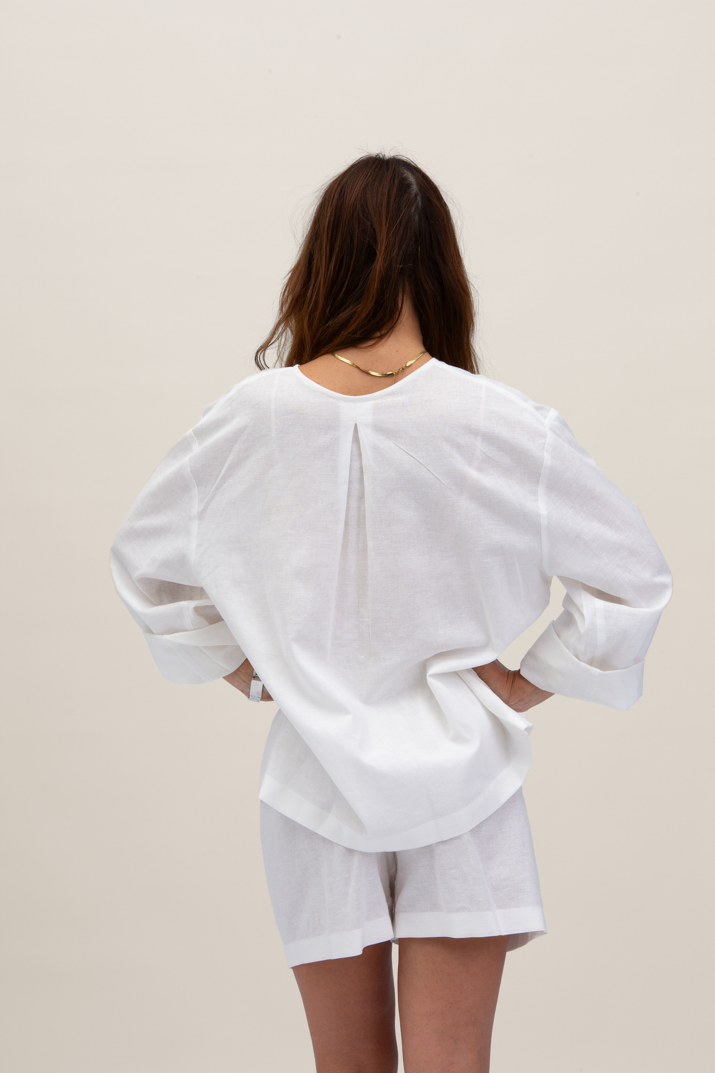 Stockholm linen shirt with bows
