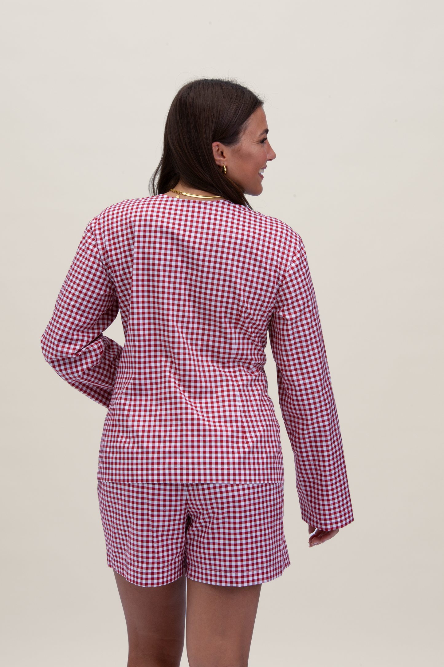 Camicia Stoccolma a quadri con fiocchi - Rosso