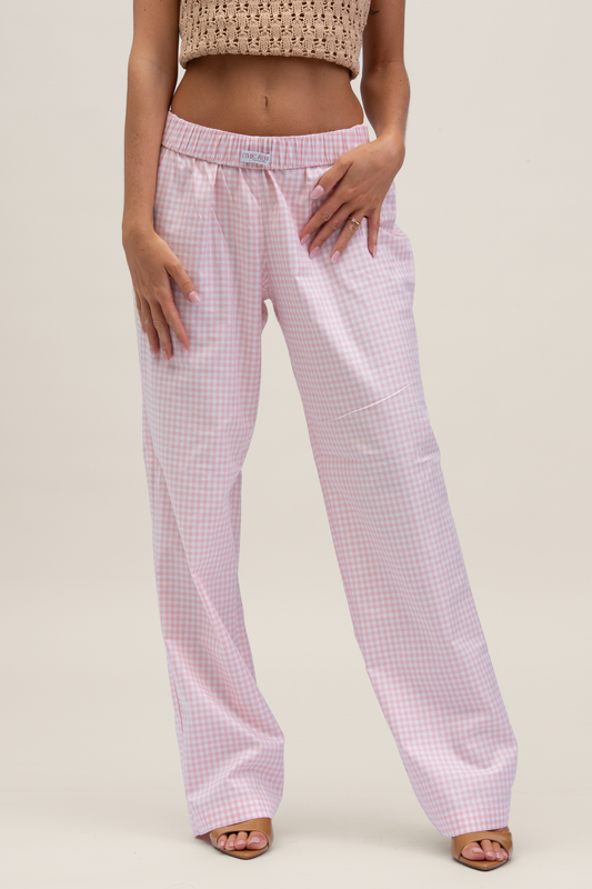 Pantalone lungo Stoccolma | Rosa a quadri