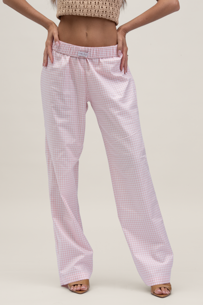 Pantalone lungo Stoccolma | Rosa a quadri