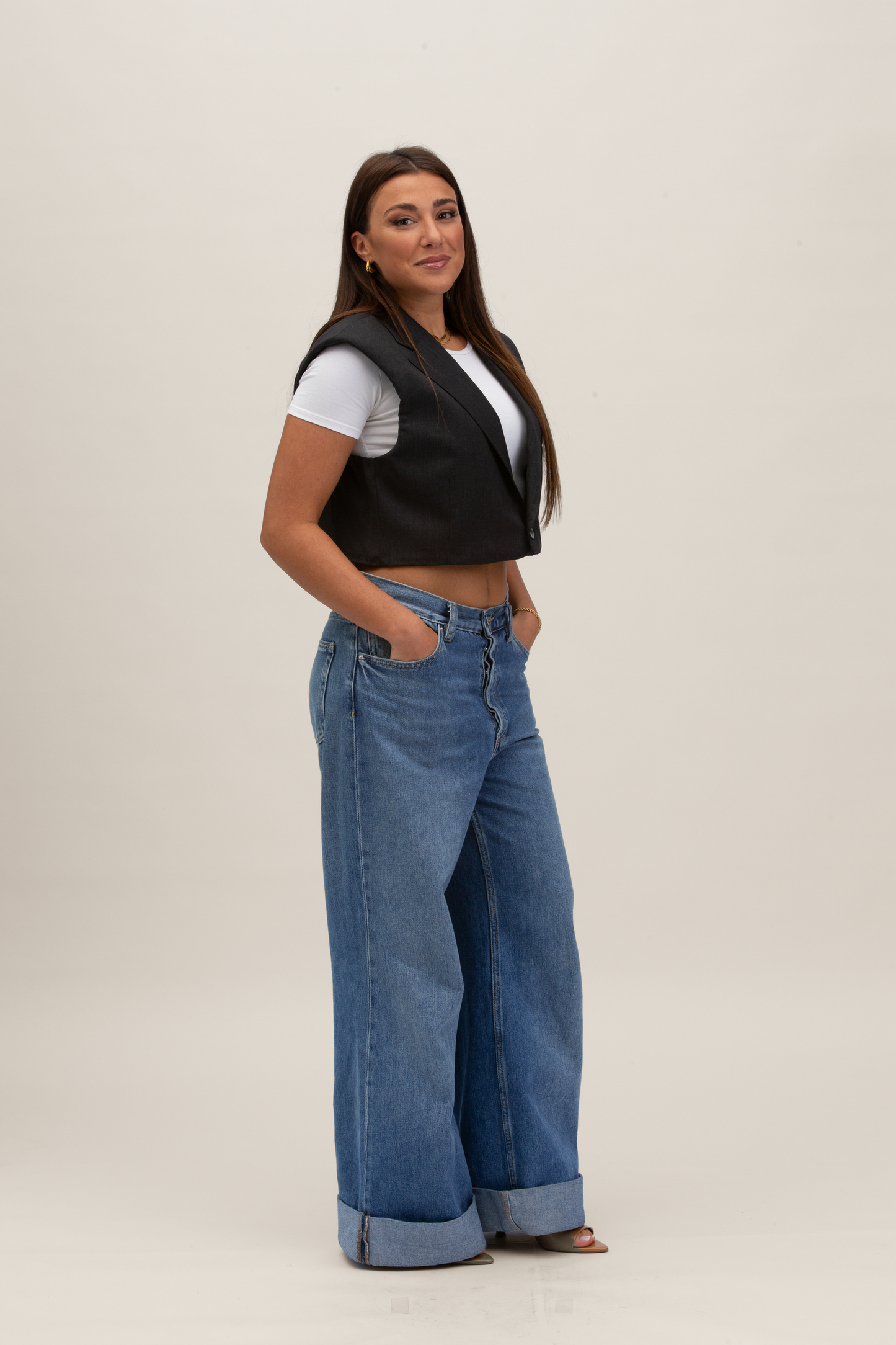 Cropped Gilet | Grigio S-M