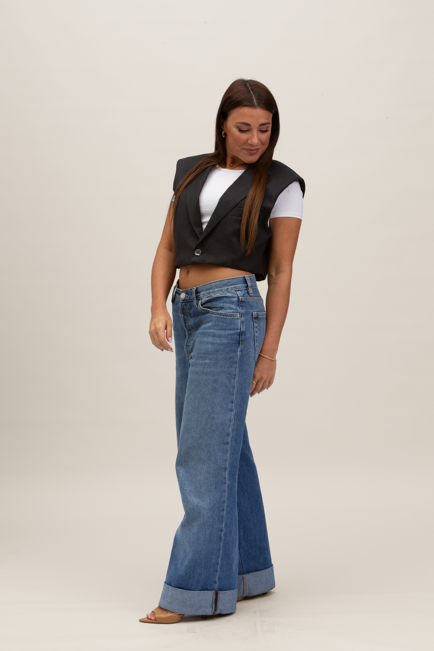 Cropped Gilet | Grigio S-M