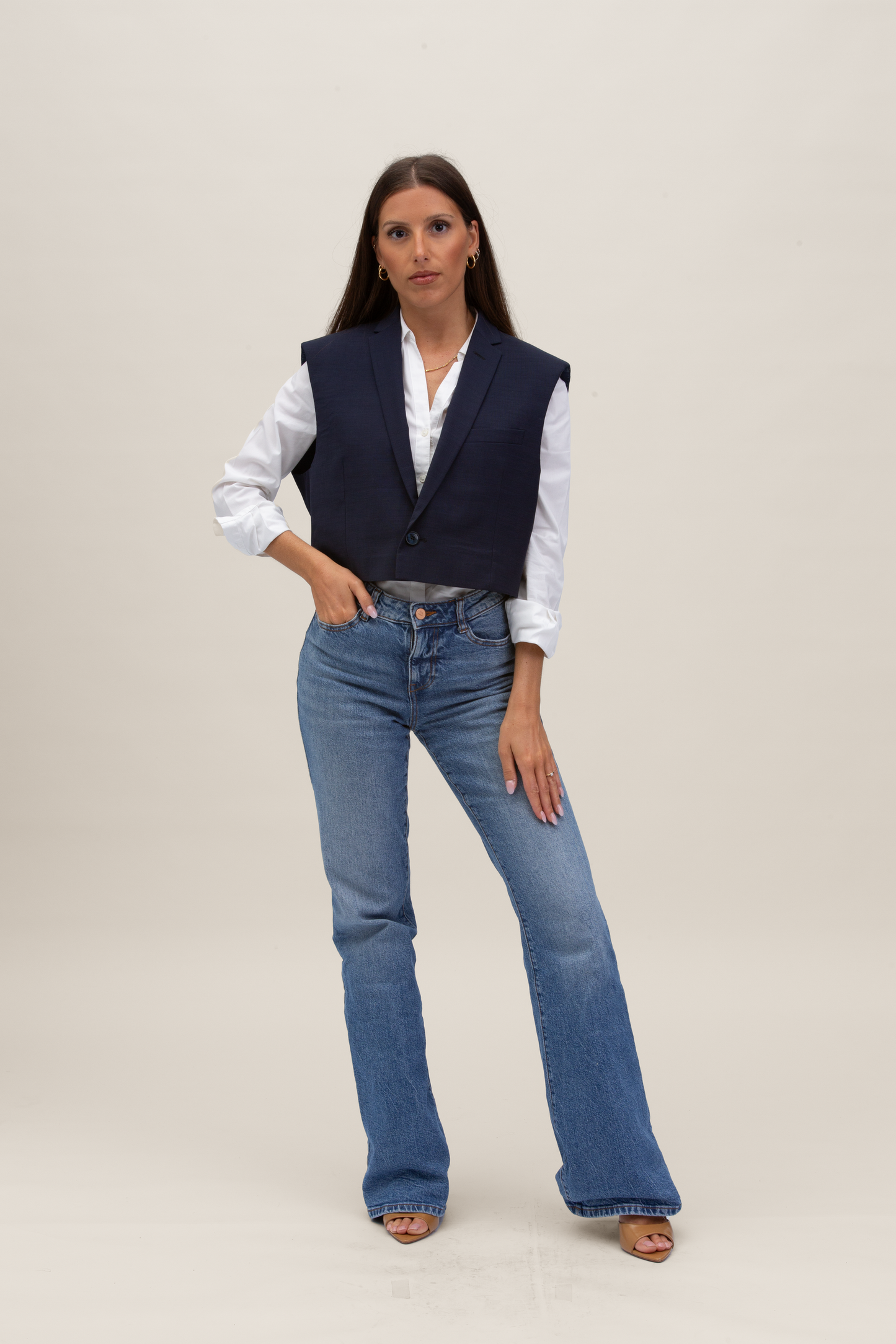 Cropped Gilet | Blu S-M