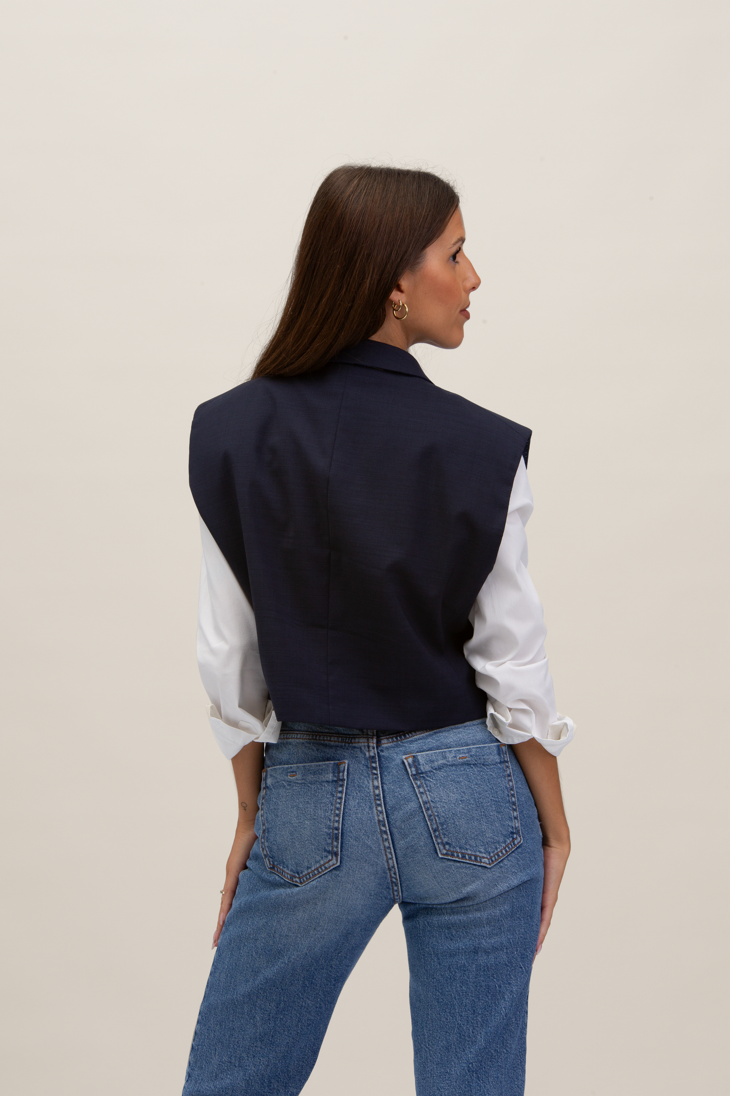 Cropped Gilet | Blu S-M