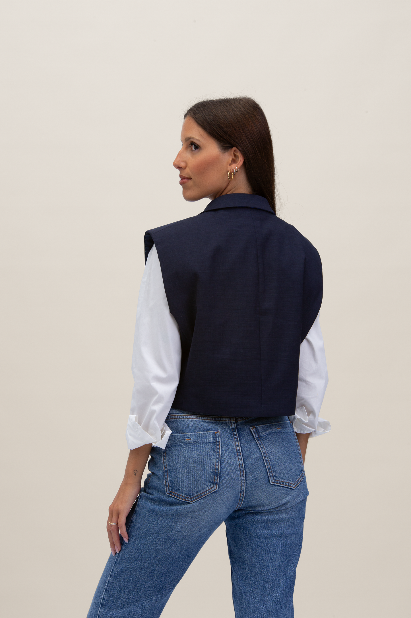 Cropped Gilet | Blu S-M
