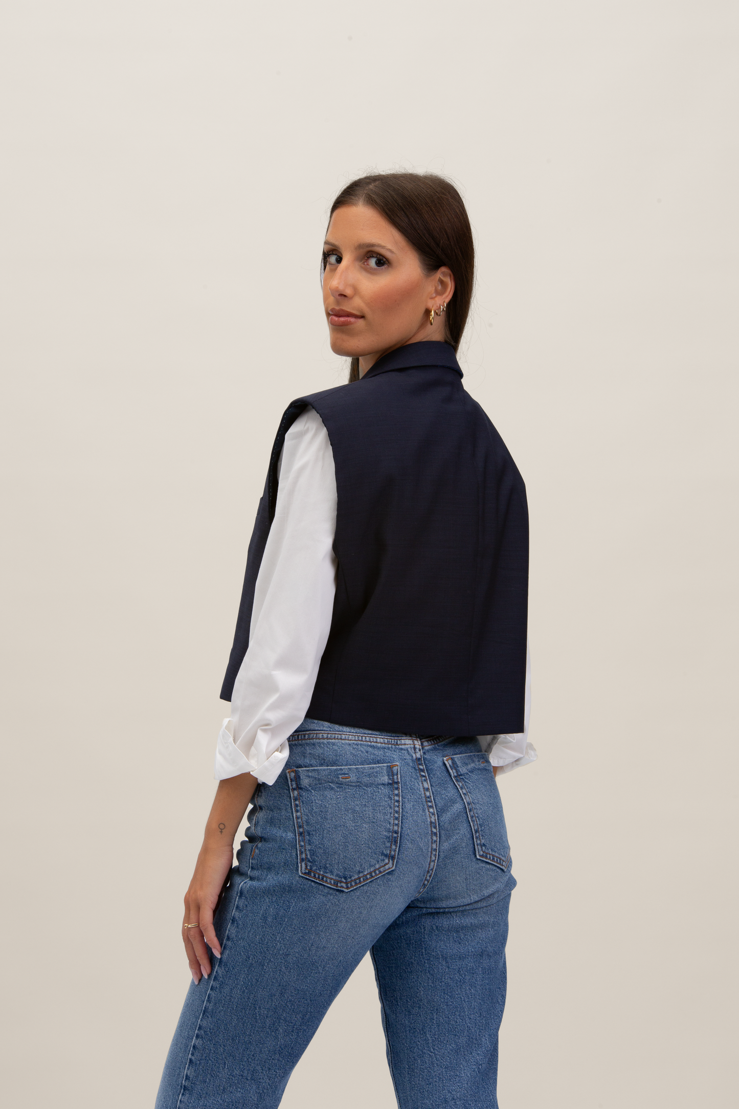 Cropped Gilet | Blu S-M