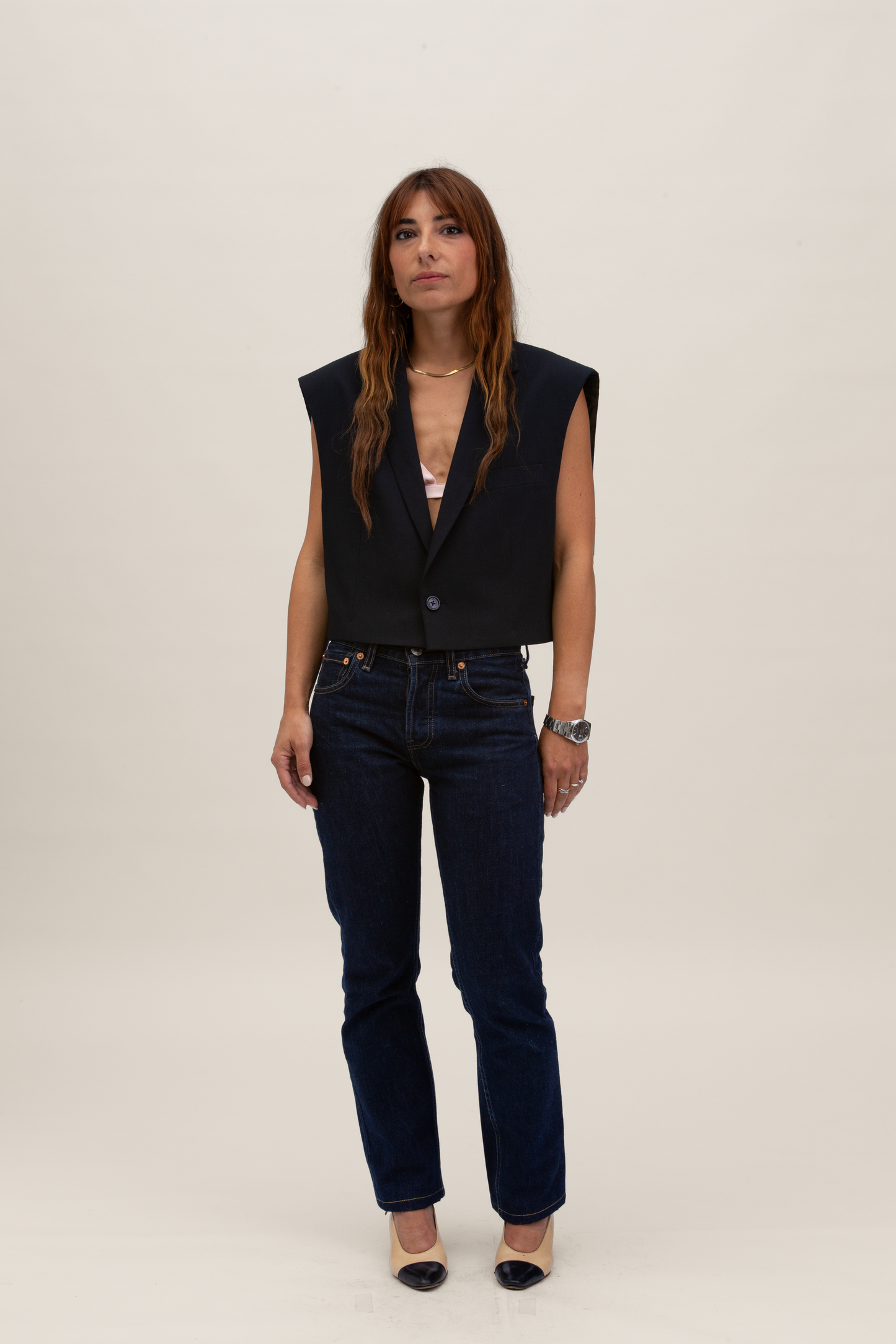 Cropped Gilet | Blu notte S-M