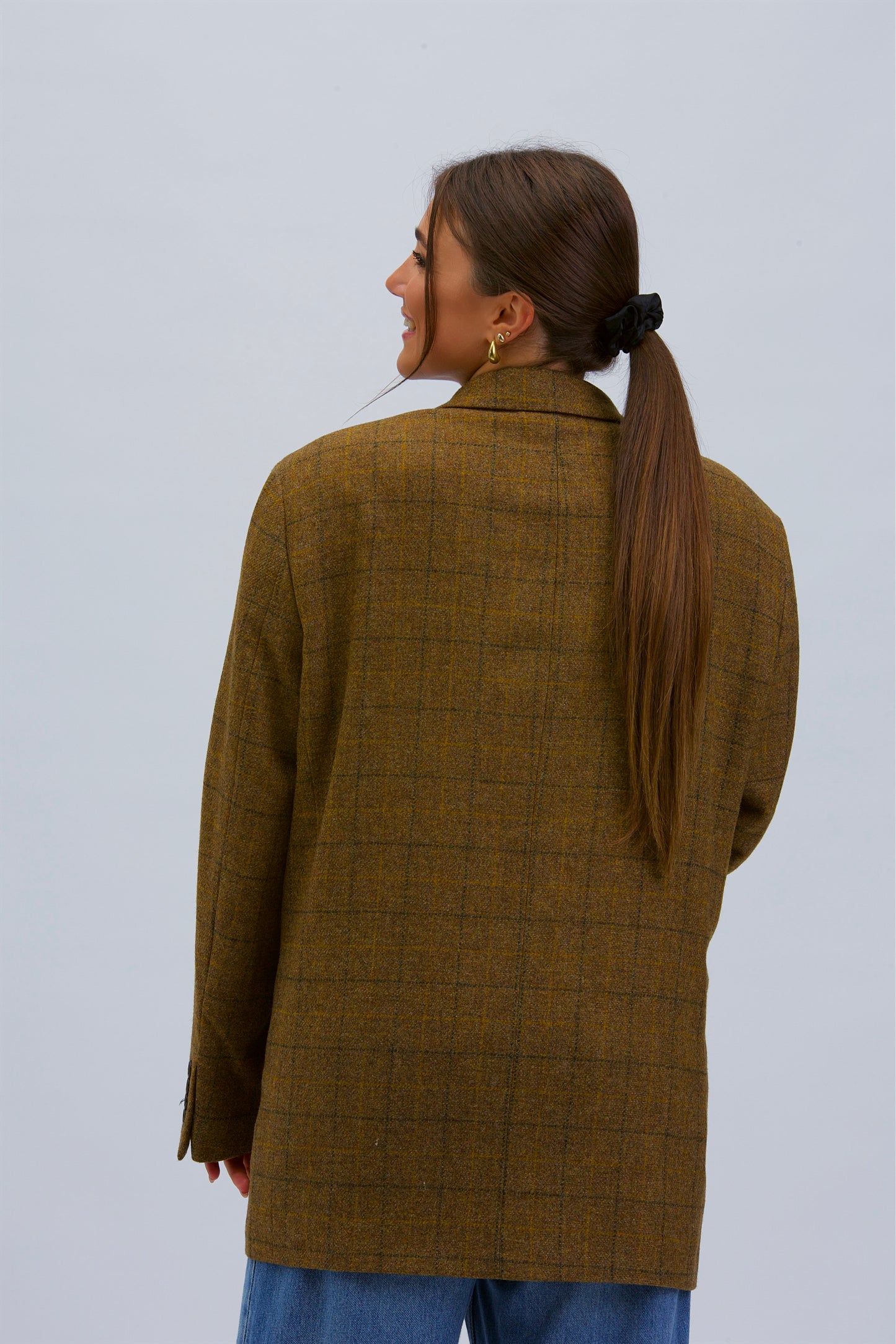 Blazer Vintage in lana | Marrone a righe