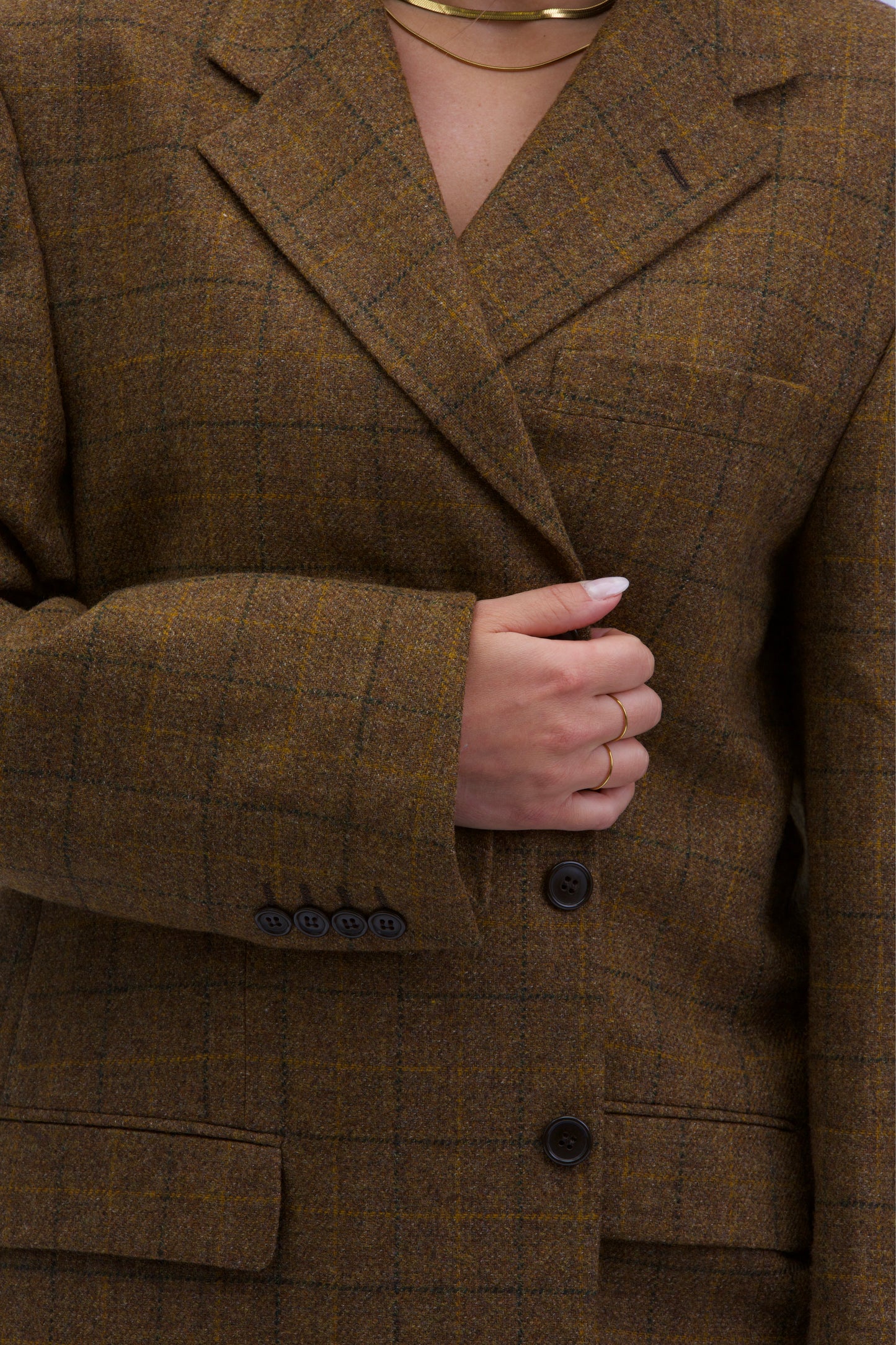 Blazer Vintage in lana | Marrone a righe